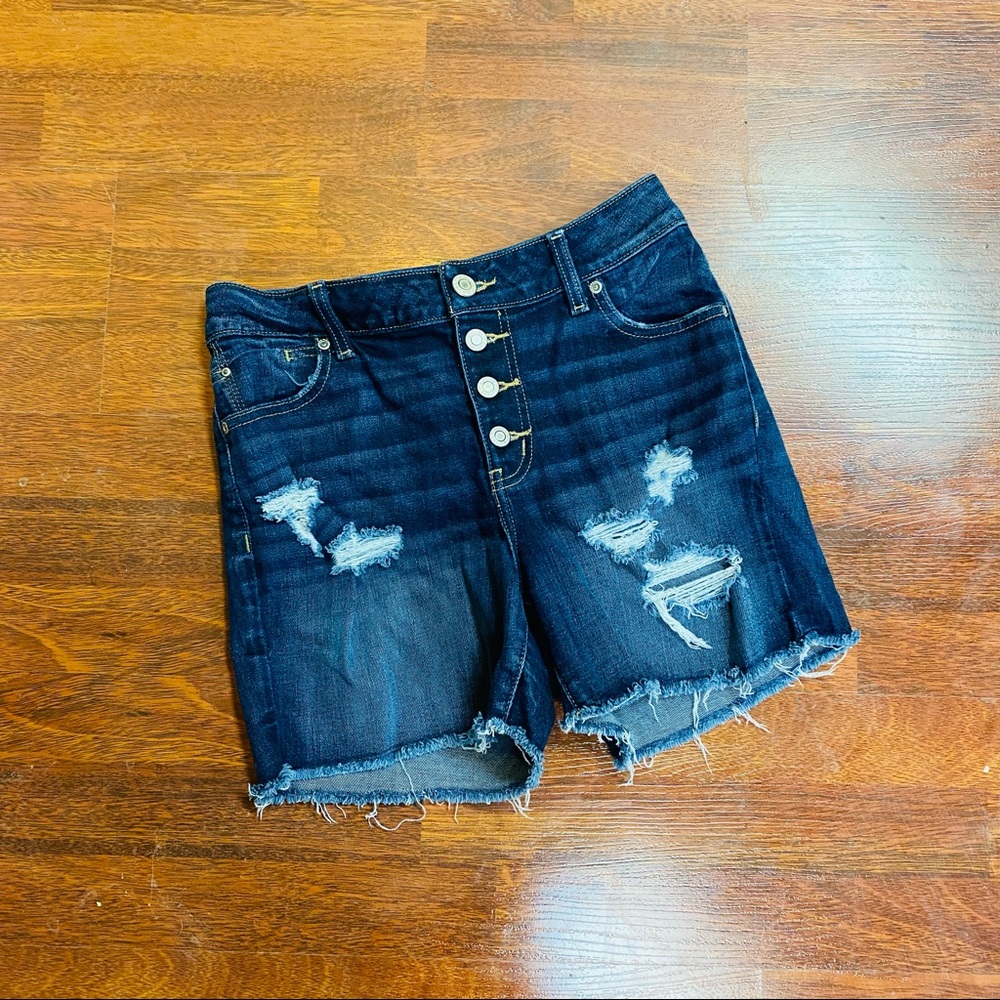 Maurices High rise rise Distressed Jean Shorts